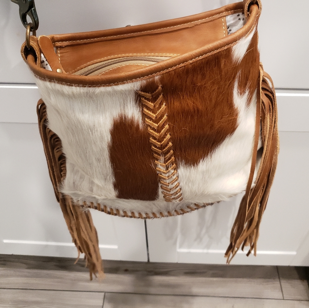 cowhide leather purse